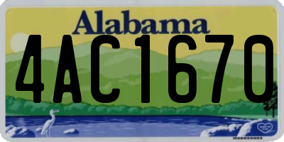 AL license plate 4AC1670