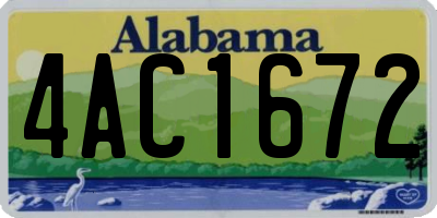 AL license plate 4AC1672