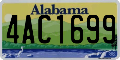 AL license plate 4AC1699
