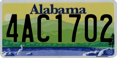 AL license plate 4AC1702