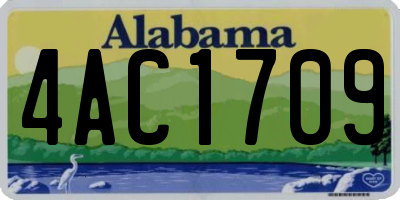 AL license plate 4AC1709