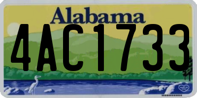 AL license plate 4AC1733