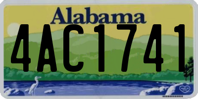 AL license plate 4AC1741
