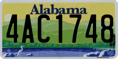 AL license plate 4AC1748
