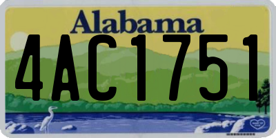 AL license plate 4AC1751