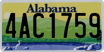 AL license plate 4AC1759