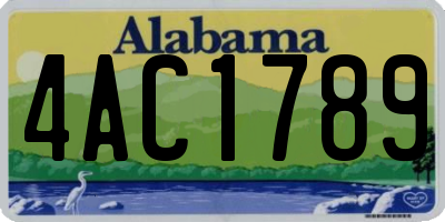 AL license plate 4AC1789