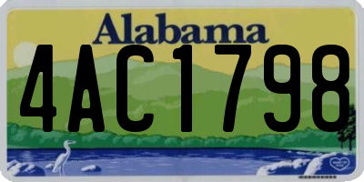 AL license plate 4AC1798