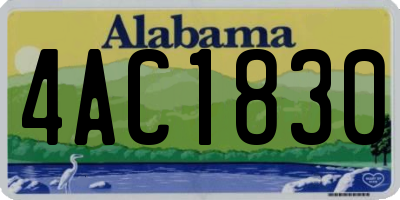 AL license plate 4AC1830