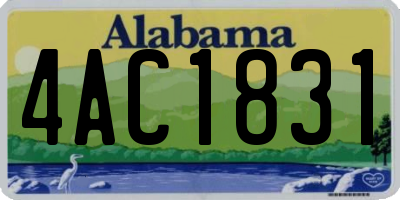 AL license plate 4AC1831