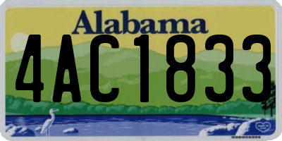 AL license plate 4AC1833