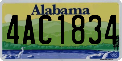 AL license plate 4AC1834