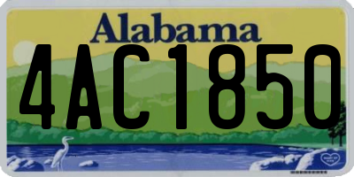 AL license plate 4AC1850
