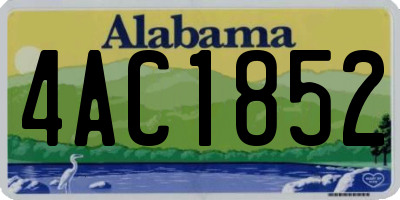 AL license plate 4AC1852