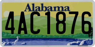 AL license plate 4AC1876