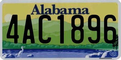 AL license plate 4AC1896