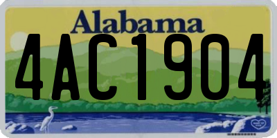 AL license plate 4AC1904