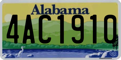 AL license plate 4AC1910