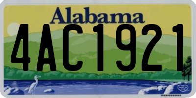 AL license plate 4AC1921