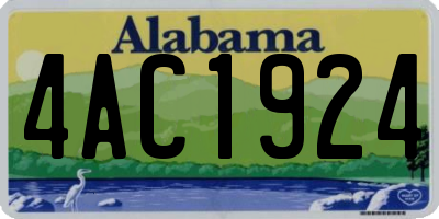 AL license plate 4AC1924