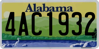 AL license plate 4AC1932