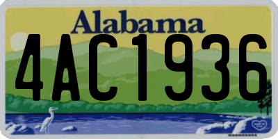 AL license plate 4AC1936