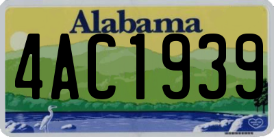 AL license plate 4AC1939