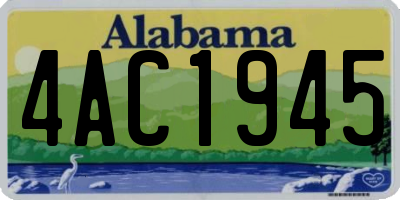 AL license plate 4AC1945