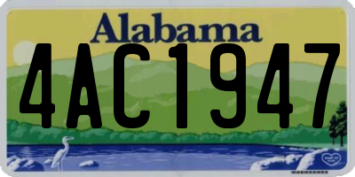 AL license plate 4AC1947