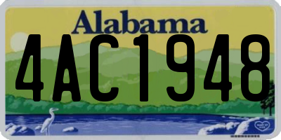 AL license plate 4AC1948