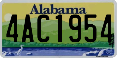 AL license plate 4AC1954