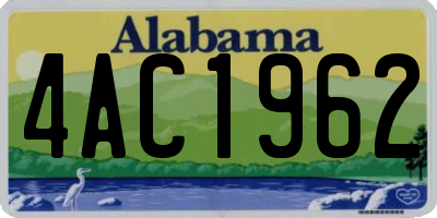 AL license plate 4AC1962