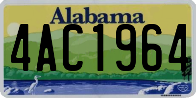AL license plate 4AC1964