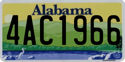 AL license plate 4AC1966