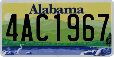 AL license plate 4AC1967