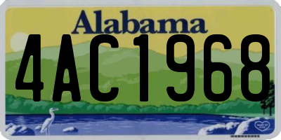 AL license plate 4AC1968