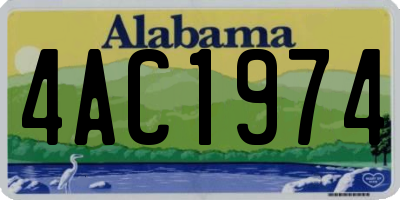 AL license plate 4AC1974
