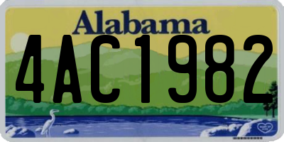 AL license plate 4AC1982