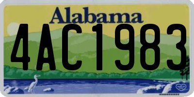 AL license plate 4AC1983