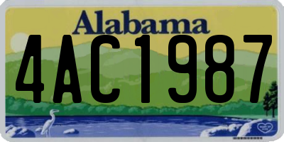 AL license plate 4AC1987