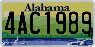 AL license plate 4AC1989