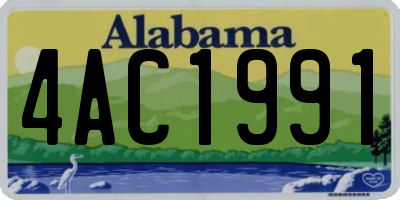 AL license plate 4AC1991