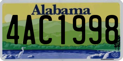 AL license plate 4AC1998