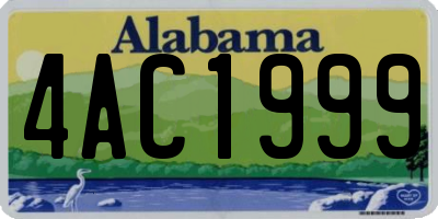 AL license plate 4AC1999