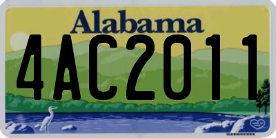 AL license plate 4AC2011