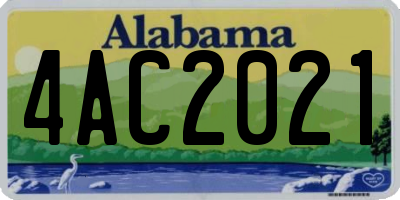 AL license plate 4AC2021