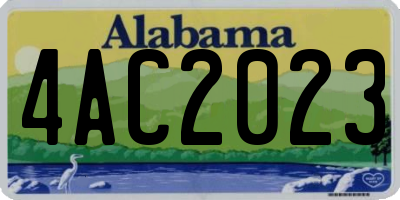 AL license plate 4AC2023