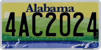AL license plate 4AC2024