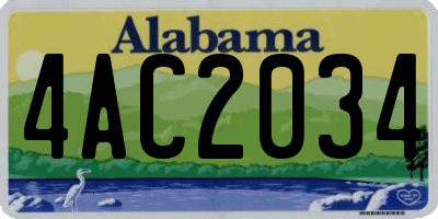 AL license plate 4AC2034