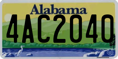 AL license plate 4AC2040